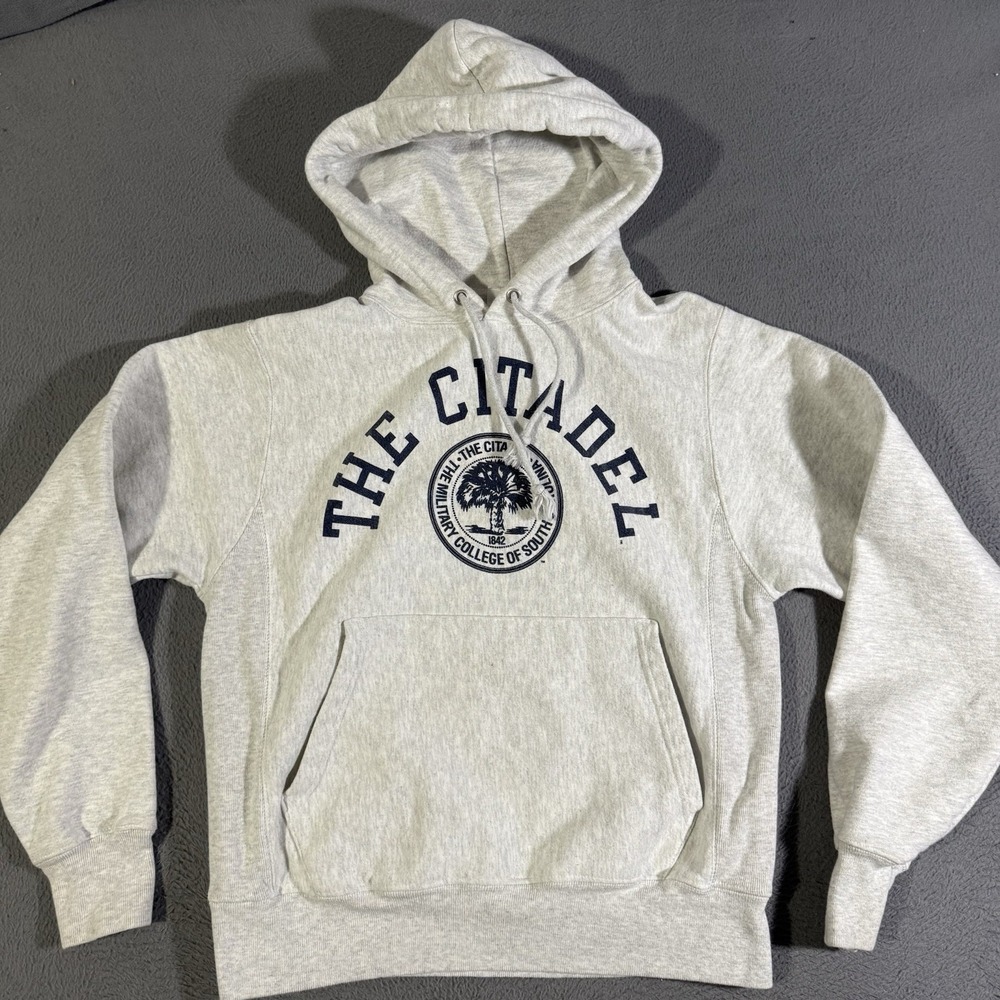 Vintage Champion Reverse Weave‎ College Academy The Citadel Hoodie Size Small